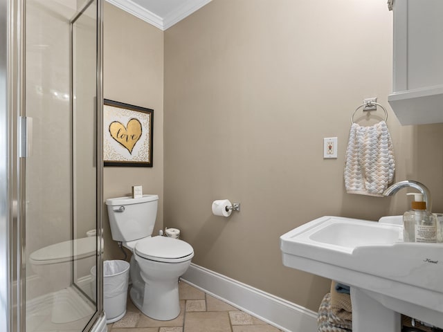 458 Carolina Club Dr, Spartanburg, SC 29306 - full bath featuring a shower stall, crown molding, and tile patterned flooring