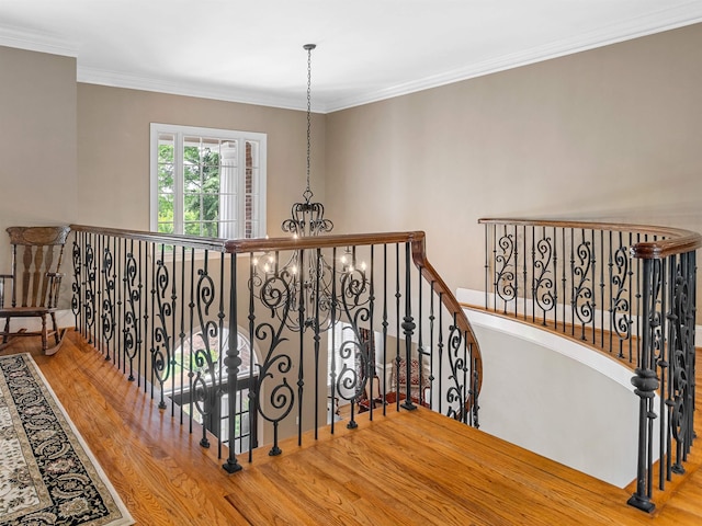 458 Carolina Club Dr, Spartanburg, SC 29306 - stairs featuring wood finished floors and ornamental molding