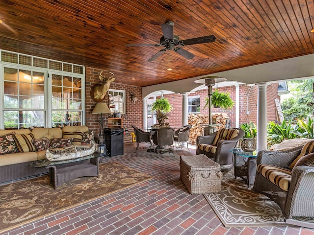 458 Carolina Club Dr, Spartanburg, SC 29306 - view of patio / terrace with outdoor lounge area, outdoor dining space, and ceiling fan