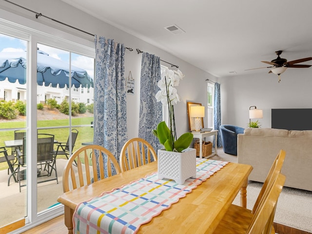 514 Olivia Springs Dr, Spartanburg, SC 29302 - dining area featuring a ceiling fan