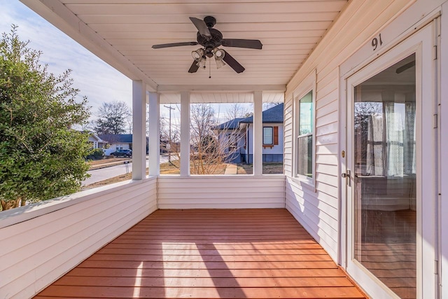 91 Lawrence St, Lyman, SC 29365 - unfurnished sunroom with ceiling fan