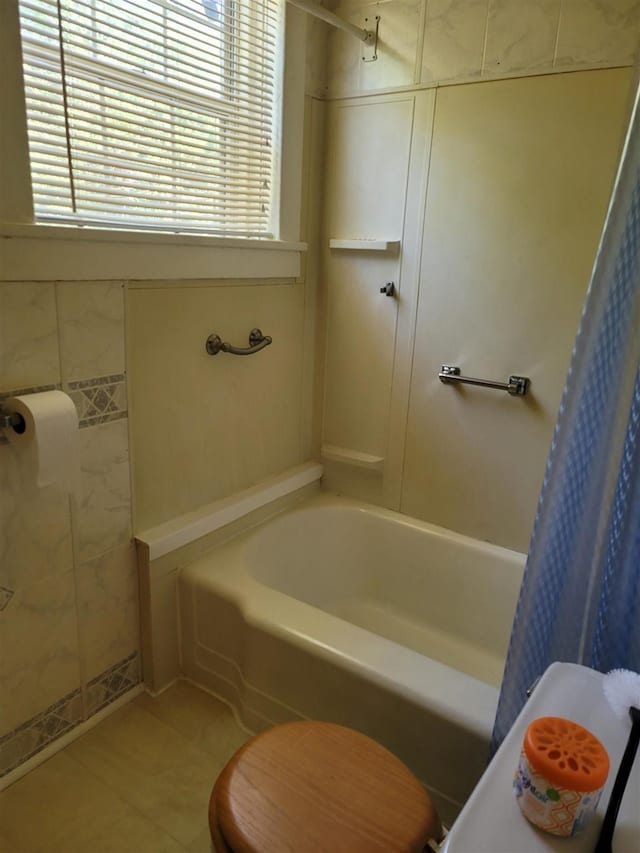225 Limestone St, Pacolet, SC 29372 - bathroom with tile patterned flooring and shower / tub combo