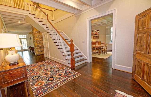 735 Jackson Grove Rd, Landrum, SC 29356 - staircase featuring hardwood / wood-style floors and baseboards