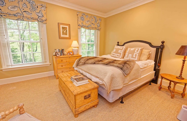 735 Jackson Grove Rd, Landrum, SC 29356 - carpeted bedroom with ornamental molding and multiple windows
