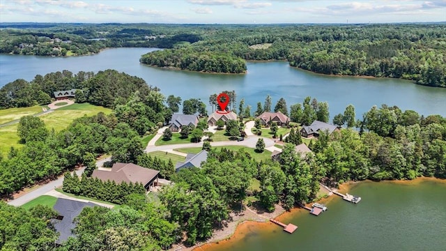 135 Neal Pointe Dr, Chesnee, SC 29323 - drone / aerial view of a heavily wooded area and a nearby body of water
