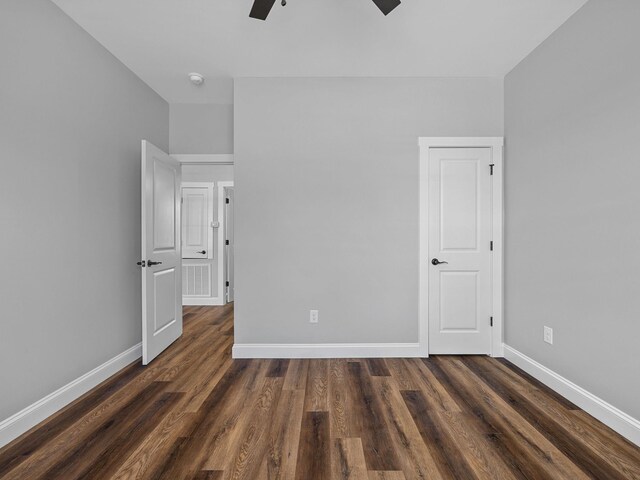 1328 Shoresbrook Rd, Spartanburg, SC 29301 - unfurnished bedroom featuring dark wood-type flooring and ceiling fan