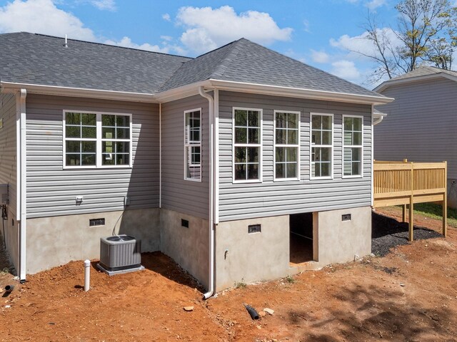 1328 Shoresbrook Rd, Spartanburg, SC 29301 - back of property with a deck, roof with shingles, and crawl space