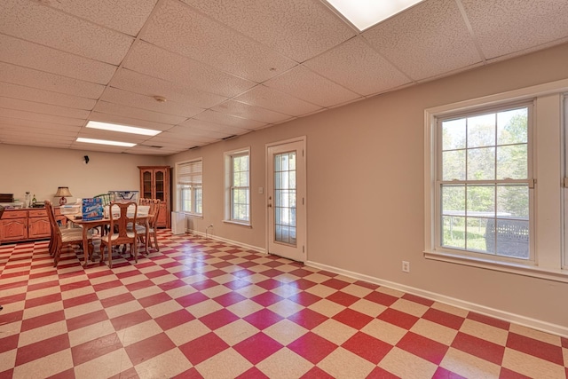 955 Baggett Rd, Enoree, SC 29335 - dining area with a drop ceiling, healthy amount of natural light, and light flooring