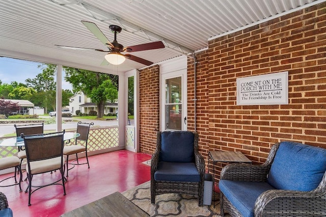 203 E S St, Union, SC 29379 - sunroom / solarium featuring ceiling fan