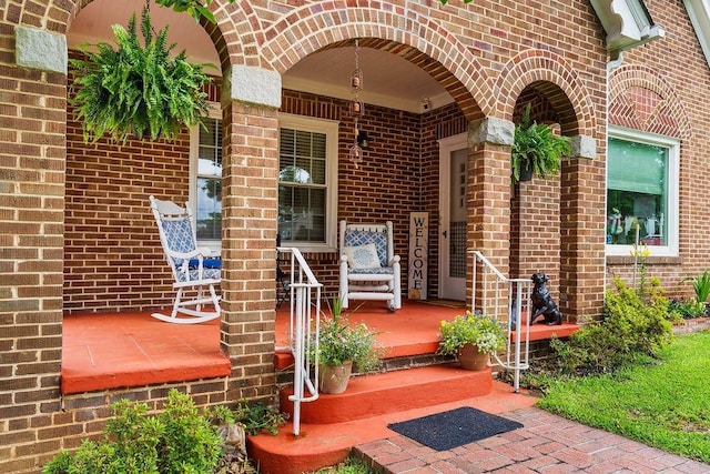 203 E S St, Union, SC 29379 - entrance to property with brick siding and a porch