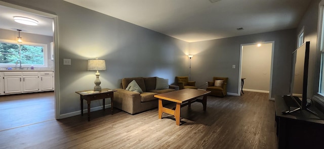 192 Wellesley Dr, Spartanburg, SC 29307 - living area with dark wood finished floors