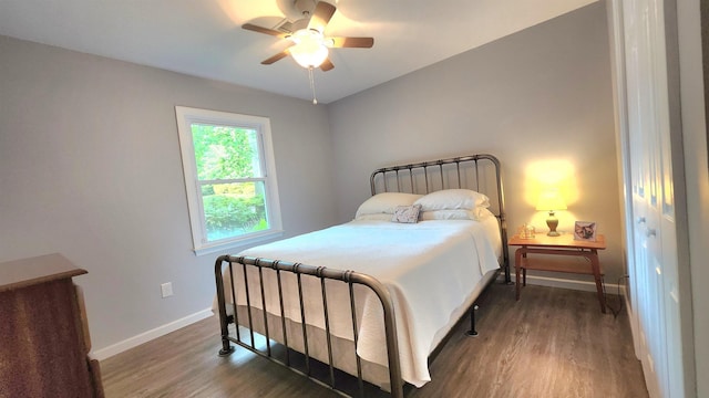 192 Wellesley Dr, Spartanburg, SC 29307 - bedroom with wood finished floors and a ceiling fan