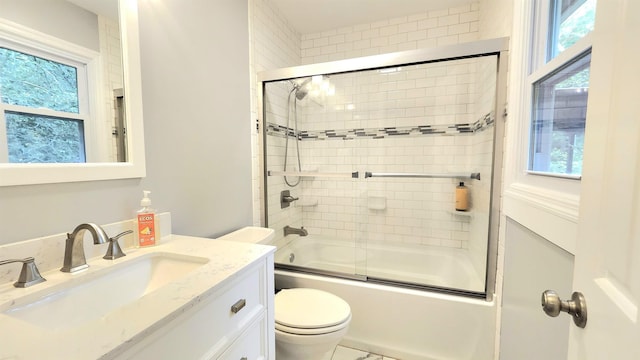 192 Wellesley Dr, Spartanburg, SC 29307 - bathroom with vanity, combined bath / shower with glass door, and healthy amount of natural light