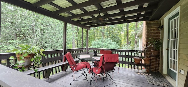 192 Wellesley Dr, Spartanburg, SC 29307 - wooden deck with outdoor dining space