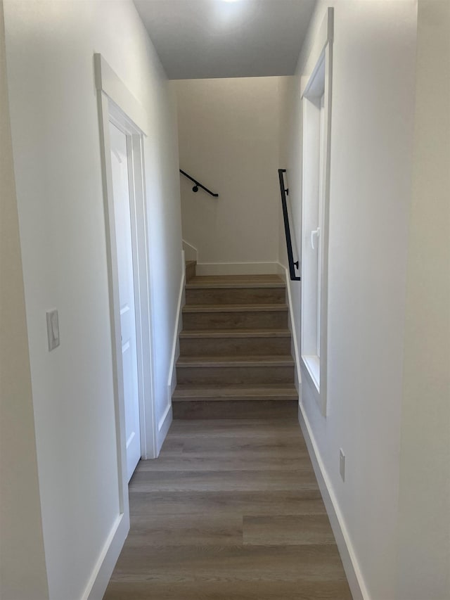 115 Hickory Hollow Rd, Inman, SC 29349 - stairway featuring wood finished floors and baseboards