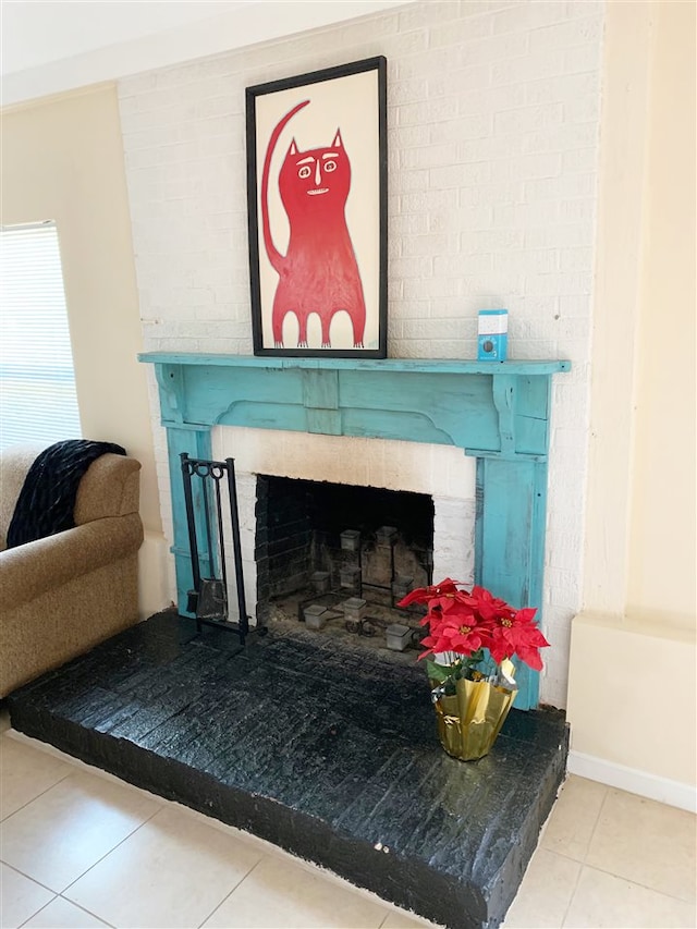 107 S Poplar Ave, Landrum, SC 29356 - detailed view of a brick fireplace and baseboards