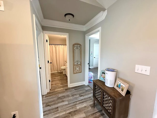 115 Rolling Mill Rd, Gaffney, SC 29340 - corridor featuring ornamental molding and wood finished floors