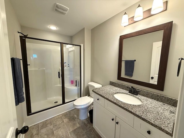 115 Rolling Mill Rd, Gaffney, SC 29340 - full bathroom featuring a shower stall, vanity, and stone finish floors