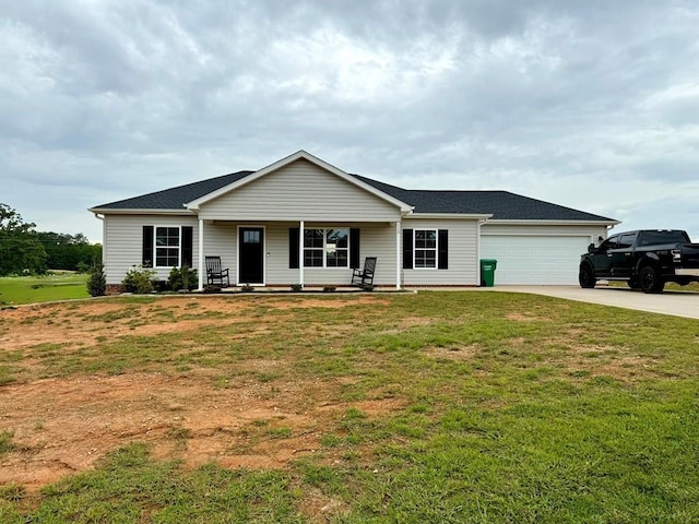 115 Rolling Mill Rd, Gaffney, SC 29340 - single story home featuring concrete driveway, a front yard, an attached garage, and a porch