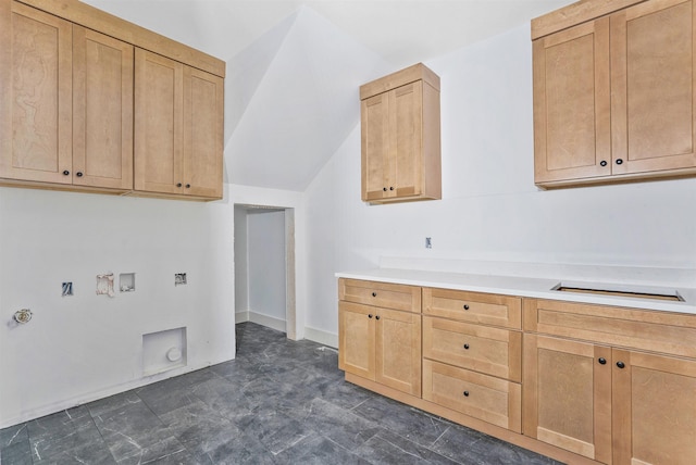 122 Belue Mill Rd, Landrum, SC 29356 - laundry area with cabinet space, hookup for a gas dryer, and hookup for a washing machine