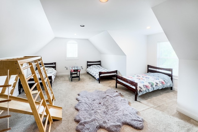 740 N Alamosa Dr, Boiling Springs, SC 29316 - bedroom with lofted ceiling and carpet