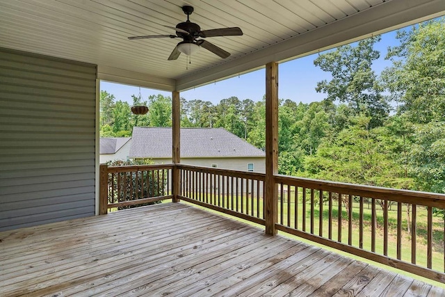 30 Caperton Way, Greer, SC 29651 - wooden deck featuring a ceiling fan