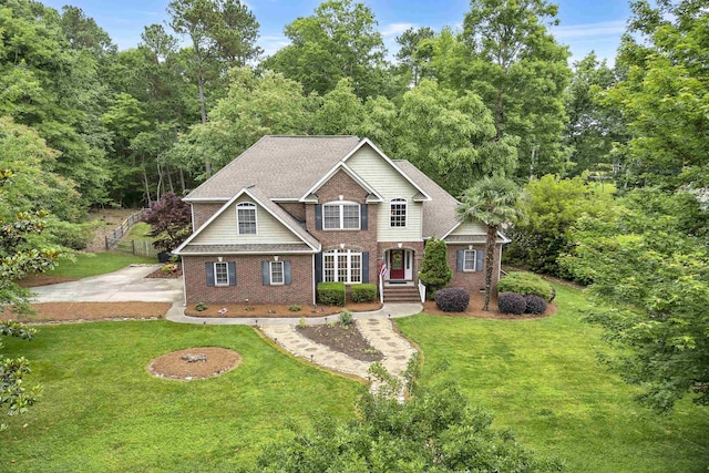 2030 Fasana Rd, York, SC 29745 - view of front of home featuring brick siding, a front yard, and roof with shingles