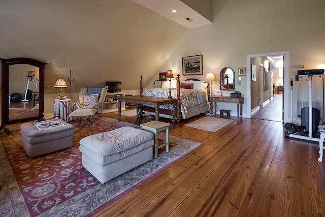 226 John Smith Rd, Columbus, NC 28722 - bedroom with hardwood / wood-style floors and vaulted ceiling