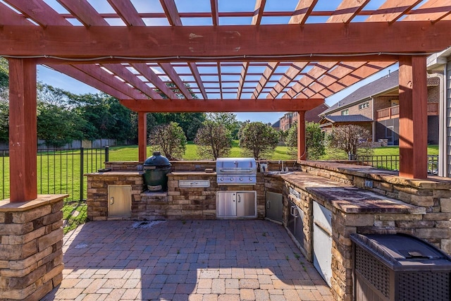 112 Murdock Ln, Greer, SC 29651 - view of patio / terrace featuring a pergola and exterior kitchen