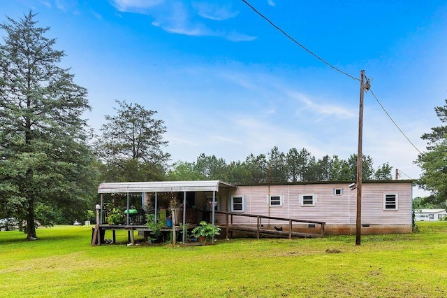 1751 Dillard Rd, Waterloo, SC 29384 - back of property featuring a lawn and crawl space