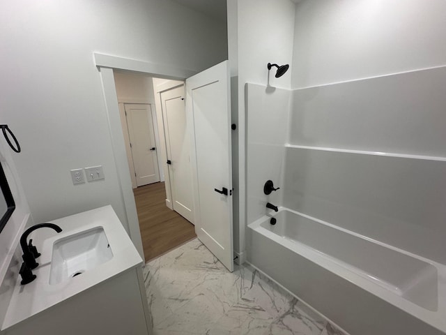 953 Mike Cir, Boiling Springs, SC 29303 - full bathroom with marble look tiles, vanity, and shower / bathtub combination