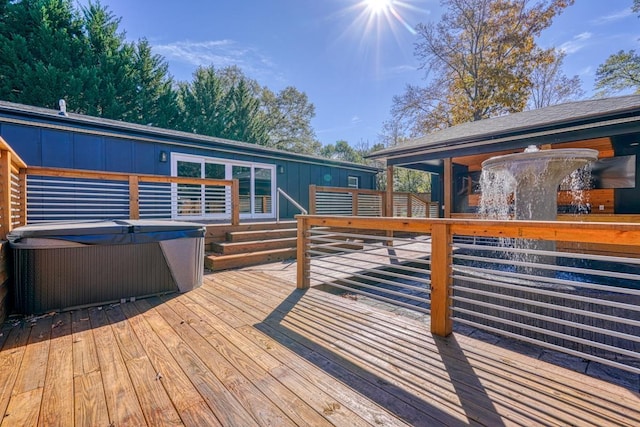 825 N Franklin Rd, Greenville, SC 29617 - wooden deck featuring a hot tub