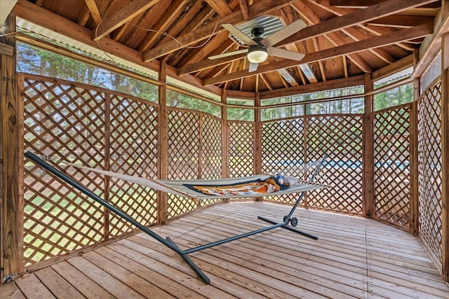 3881 New Cut Rd, Inman, SC 29349 - wooden deck with ceiling fan and a gazebo