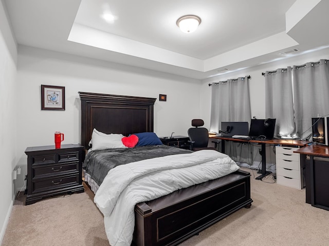 115 Turfway Dr, Greer, SC 29651 - bedroom with a tray ceiling, light carpet, and a desk
