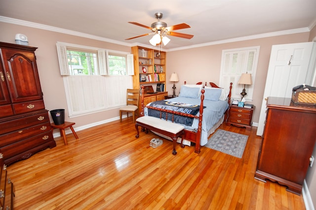 147 Hillbrook Dr, Spartanburg, SC 29307 - bedroom featuring light wood finished floors, crown molding, and a ceiling fan