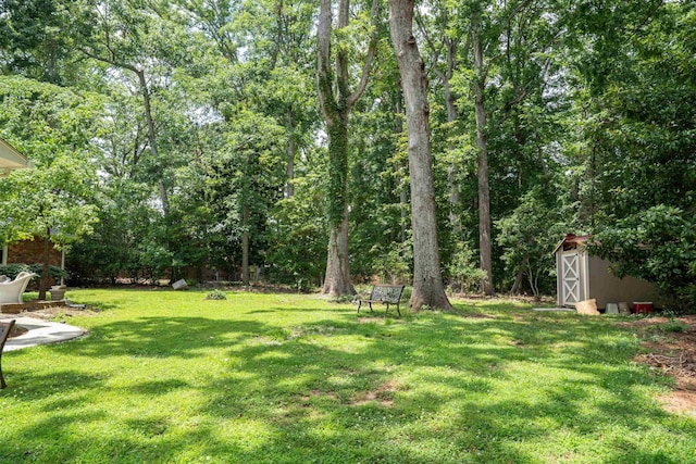 147 Hillbrook Dr, Spartanburg, SC 29307 - view of grassy yard featuring a storage unit