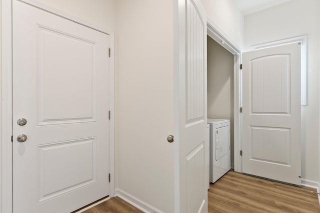 3008 Olivette Pl, Duncan, SC 29334 - hall featuring light wood-type flooring and washing machine and dryer