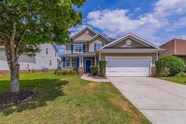 811 S Edisto River Dr, Roebuck, SC 29376 - view of front of property with driveway, an attached garage, and a front lawn