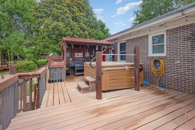 101 Jordan Rd, Lyman, SC 29365 - wooden deck with a hot tub