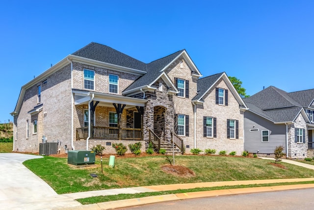 740 Enoree River Pl, Greer, SC 29651 - view of front of property with covered porch, brick siding, and a front yard