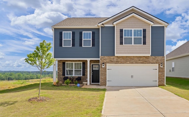 220 Emerald Creek Ave, Greer, SC 29651 - craftsman-style house with concrete driveway, a front yard, and a garage