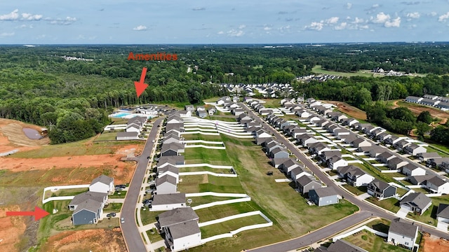 220 Emerald Creek Ave, Greer, SC 29651 - aerial overview of property's location featuring a heavily wooded area and nearby suburban area