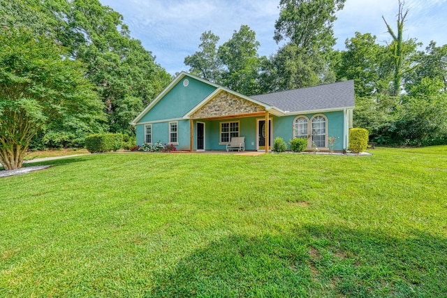 203 Palmetto Dr, Greer, SC 29651 - ranch-style home featuring stucco siding and a front lawn