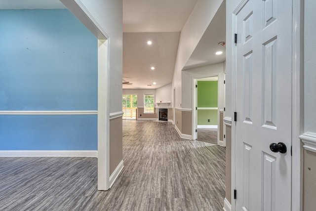 203 Palmetto Dr, Greer, SC 29651 - hall with wood finished floors and recessed lighting