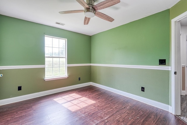 203 Palmetto Dr, Greer, SC 29651 - empty room with wood finished floors and a ceiling fan