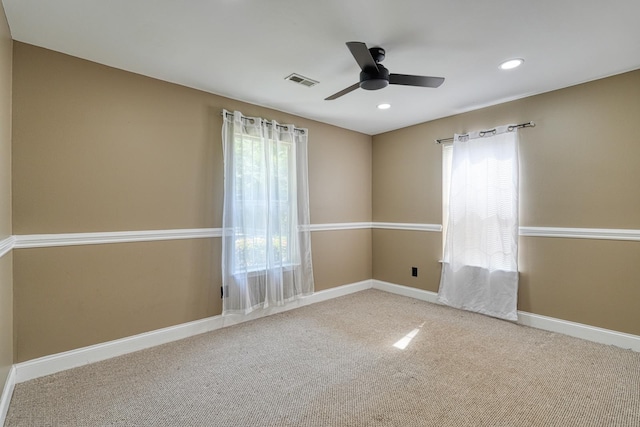 203 Palmetto Dr, Greer, SC 29651 - spare room with plenty of natural light, carpet, recessed lighting, and ceiling fan