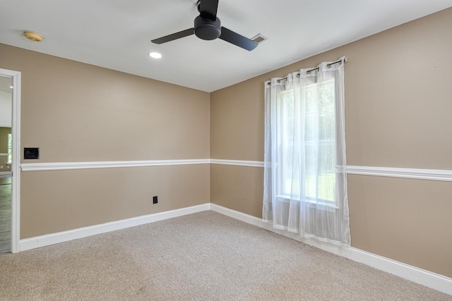 203 Palmetto Dr, Greer, SC 29651 - carpeted empty room featuring a smoke detector, a ceiling fan, and recessed lighting