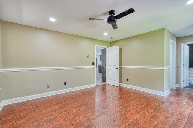 203 Palmetto Dr, Greer, SC 29651 - spare room with wood finished floors, ceiling fan, and recessed lighting