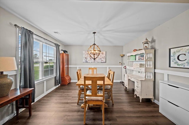 9035 Germaine Ct, Boiling Springs, SC 29316 - dining space with a chandelier and dark wood-type flooring