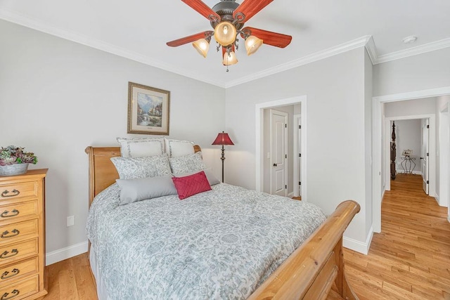 325 Reflection Dr, Lyman, SC 29365 - bedroom featuring light wood finished floors, crown molding, and a ceiling fan
